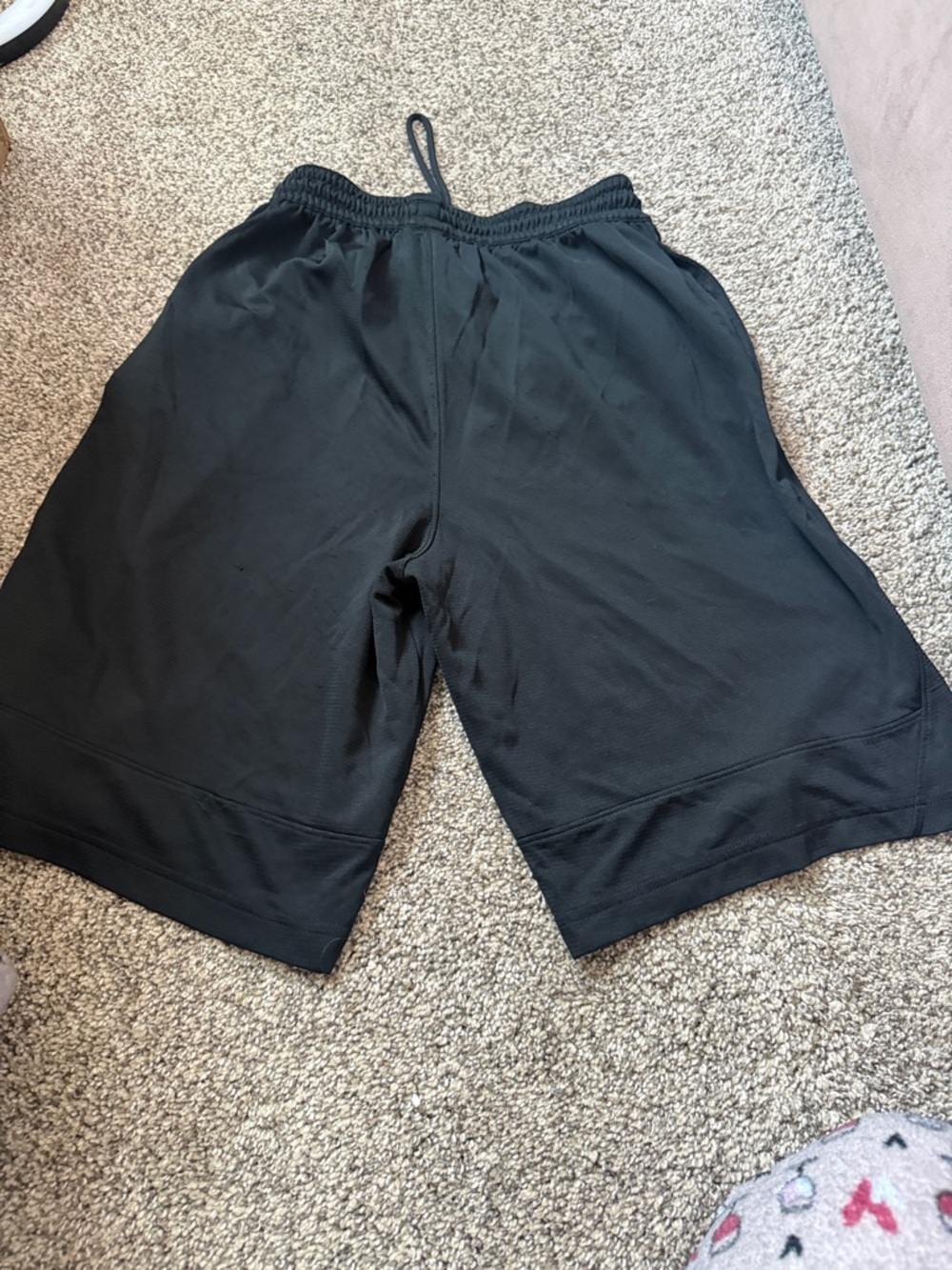 Nike Black Mesh Training Shorts with White Swoosh - Picture 2 of 3